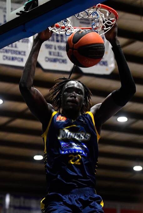 SLAM DUNK: Deng Acuoth is helping to create content for Basketball Ballarat's Stay at Home program. Picture: Adam Trafford