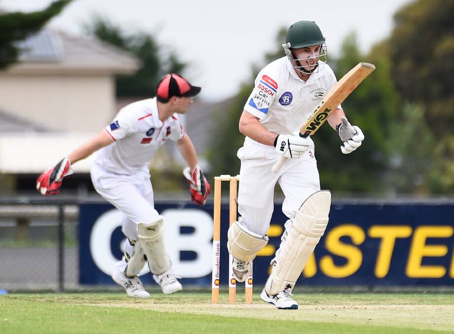RUN: Jayden Hayes of Ballarat-Redan takes off down the pitch for a single en-route to a 26-run effort against Buninyong. Picture: Adam Trafford