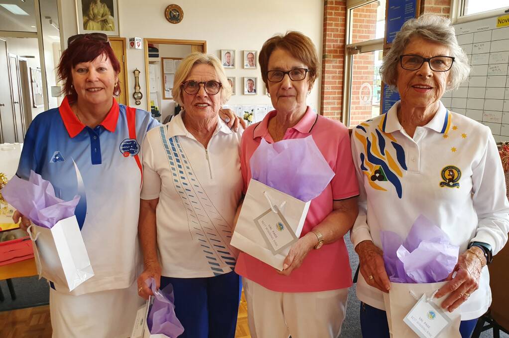 CHAMPS: Marie Russell, Jenny Toose, Margaret Meara and Judy Matthews made up the best performing rink in the Valerie Page Shield. Picture: Supplied 