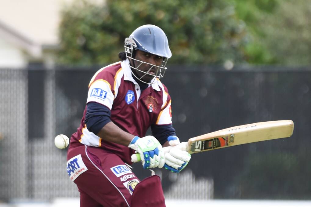 ON STRIKE: Viraj Pushpakumara scored 20 runs for Brown Hill in the opening round of the 2020-21 BCA season on Saturday. Picture: Kate Healy