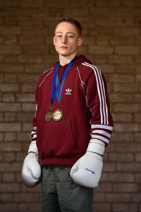 LEARNING EXPERIENCE: Ballarat boxer Jack Denahy squared-off against a former Asian champion in his first international bout. Picture: Adam Trafford 