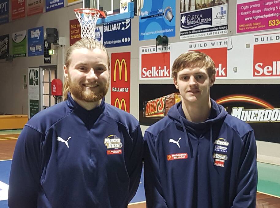 BACK IN ACTION: McDonald's Ballarat Miners assistant coach Ryan McKew and player Zach Dunmore will host an international match-up this weekend. 