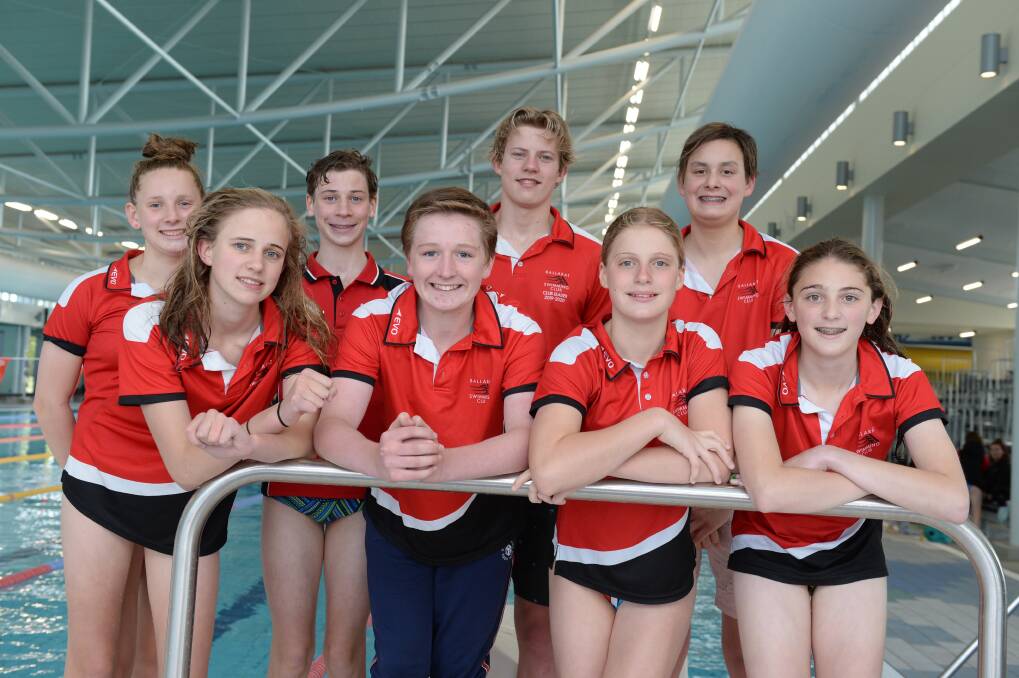 SQUAD GOALS: Ava Richardson, Lila Paar, Cooper Sutherland, Eoghan Purser, Jonas Paar, Skye Laube, Zac Meakin and Mikaela James have qualified for the 2019 Victorian State Age Swimming Championships. Picture: Kate Healy