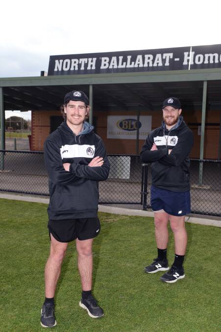READY: Ash McCafferty (right) and new recruit Jonah Healy at preseason training ahead of the 2020-21 BCA campagin. Picture: Kate Healy