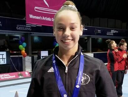 WELL DONE: Gemma Clinton placed second overall in her division at the 2019 Victorian Gymnastics Championships. picture: contributed
