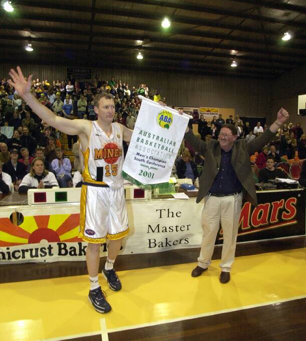 MEMORIES: Ballarat Miner great Ray Borner after winning SEABL title in 2001. 