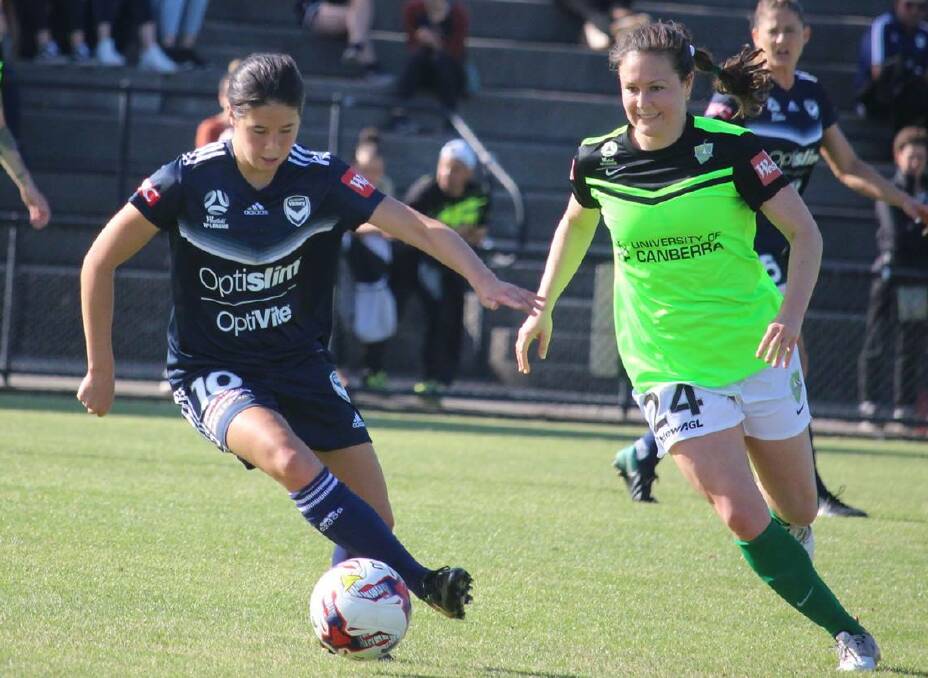 STAR IN MAKING: Kyra Cooney-Cross playing for Melbourne Victory in 2017. Picture: Bernie Curtain