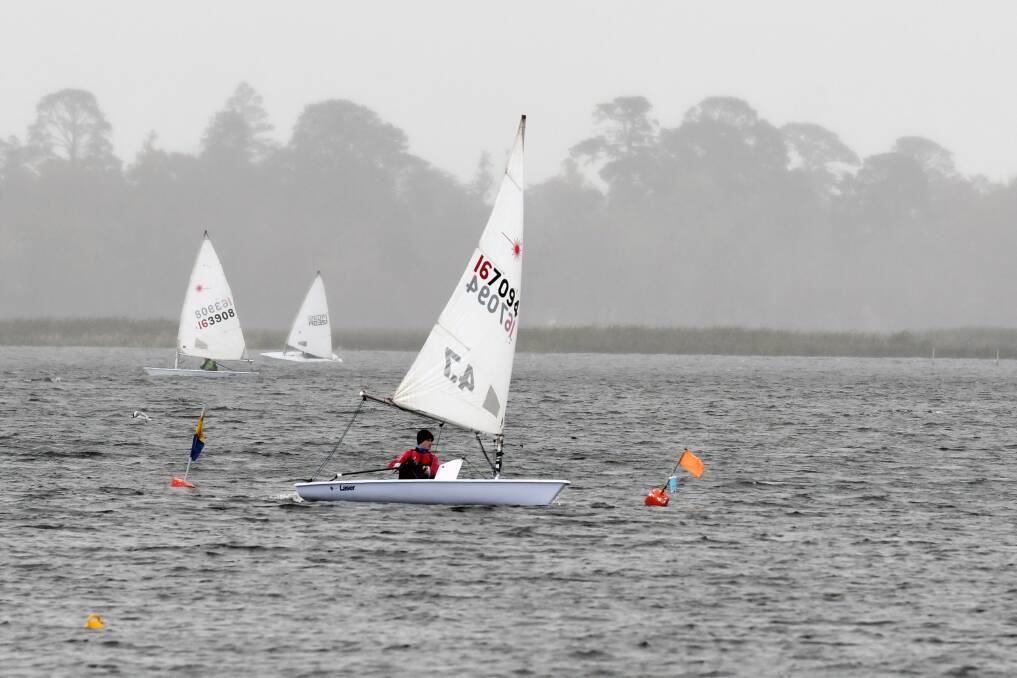 CHOPPY: Sailors hit the water for the 2019-20 sailing season. Picture: Kate Healy 