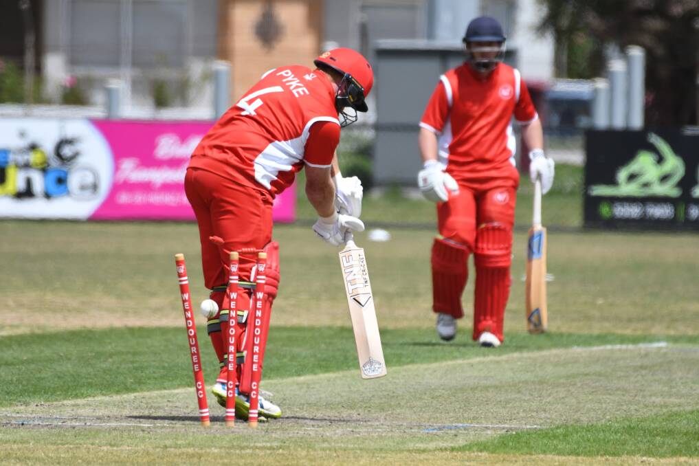 WHAT A BALL: Wendouree's Heath Pyke gets cleaned-bowled in his side's loss to North Ballarat on Saturday. Picture: Kate Healy