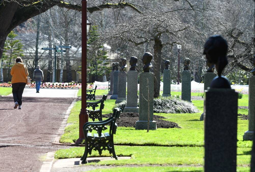 Sculptors can't keep up with increasing heads in Ballarat's Prime Ministers' Avenue. Picture: Lachlan Bence
