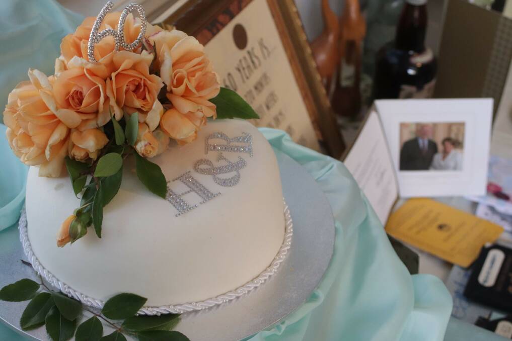 ROSES: Daughter, Karen Coad made and decorated the anniversary cake.