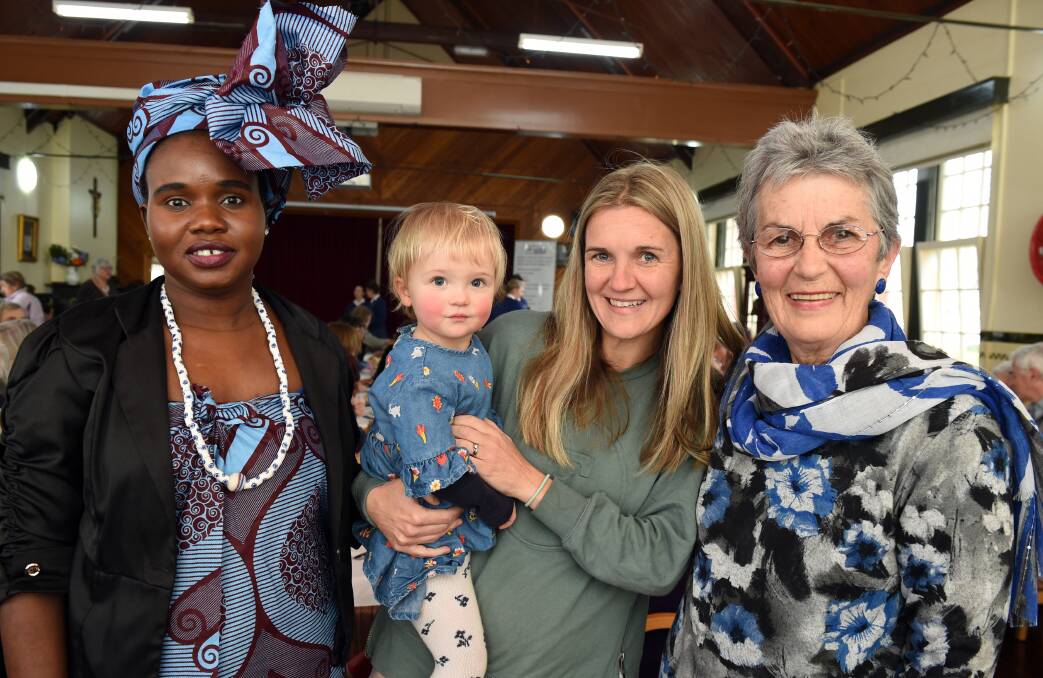 SUPPORT: Deruka Dekuek, Emma Nunn, Maria Nunn and House of Welcome founder and luncheon organiser, Carmel Kavanagh at Wednesday's soup and sandwich luncheon fundraiser for Refugee Week. Picture: Kate Healy