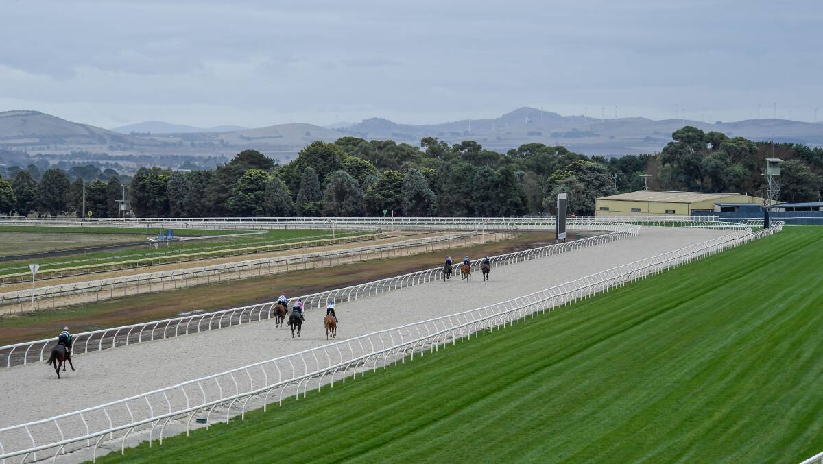 The new Polytrack gets a light work out. Picture: Ballarat Turf Club
