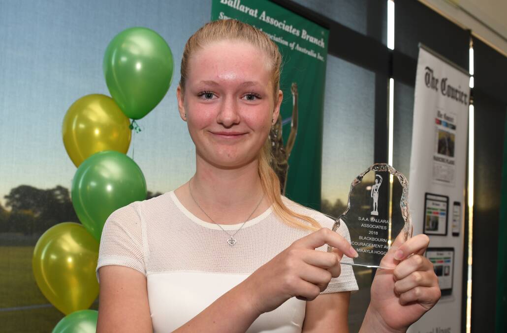 EQUESTRIAN RIDER: Mikayla Hogg with Blackbourn Encouragement Award. Picture: Lachlan Bence