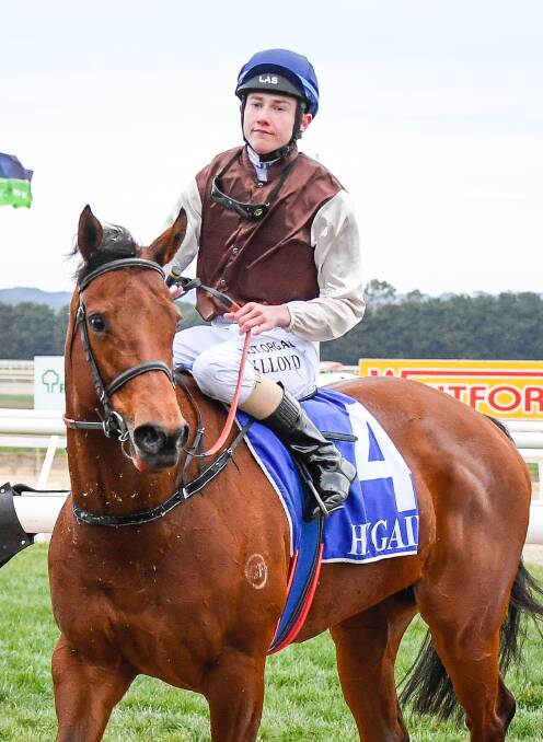 GOOD CHOICE: Jaden Lloyd returns to the mounting yard on Belzella after winning the Hygain Winners Choice Handicap in Ballarat on Tuesday: Picture: Getty Images
