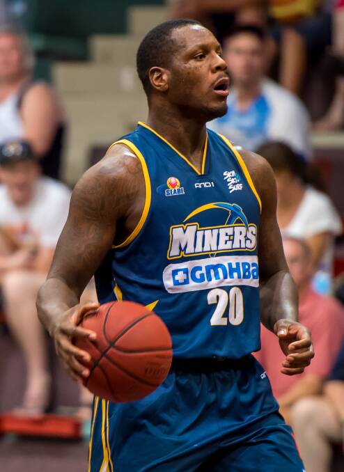 Ollie Bailey - the big man toiled hard for the Miners, shooting 25 points.