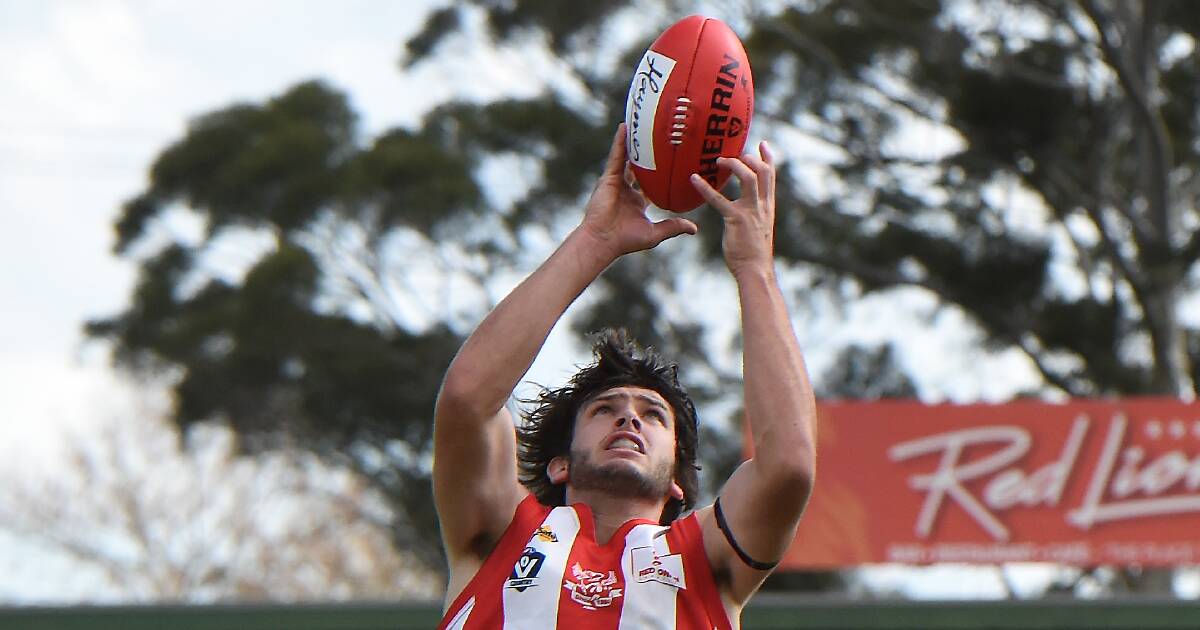 WAUBRA BOUND: Hayden Hughes takes a grab for Ballarat Swans in the year when he was a major target in front of goal.