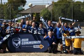OUT AND ABOUT: Melbourne Victory A-League players were again on hand to run clinics at Our Lady Help of Christians School in Wendouree this week. Picture: Lachlan Bence    