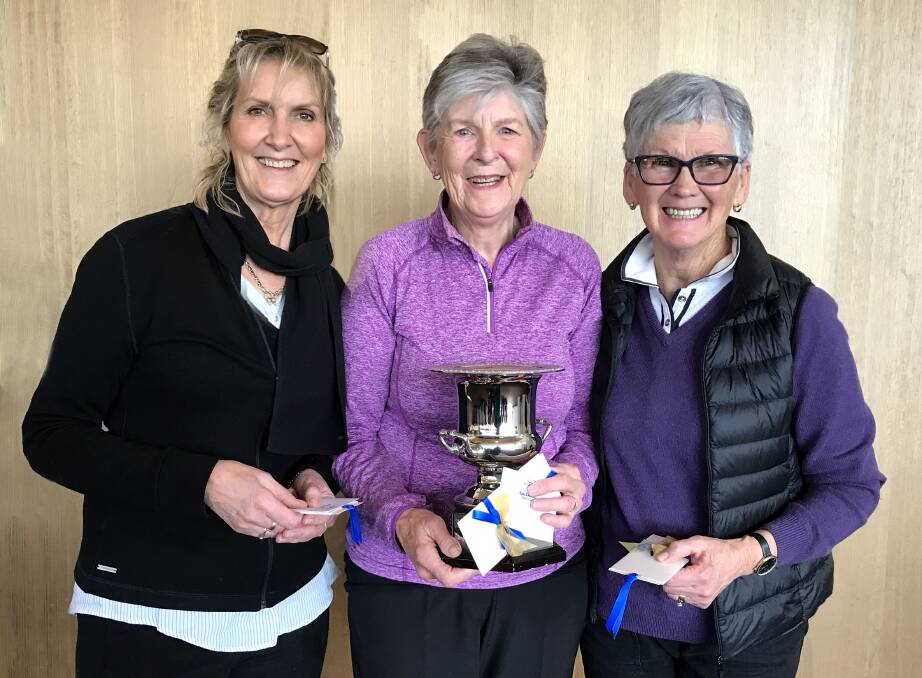 NUMBER ONE: Ballarat Golf Club Winter Cup winner Ann Zaal, Mary Cannon and Doreen Roach
