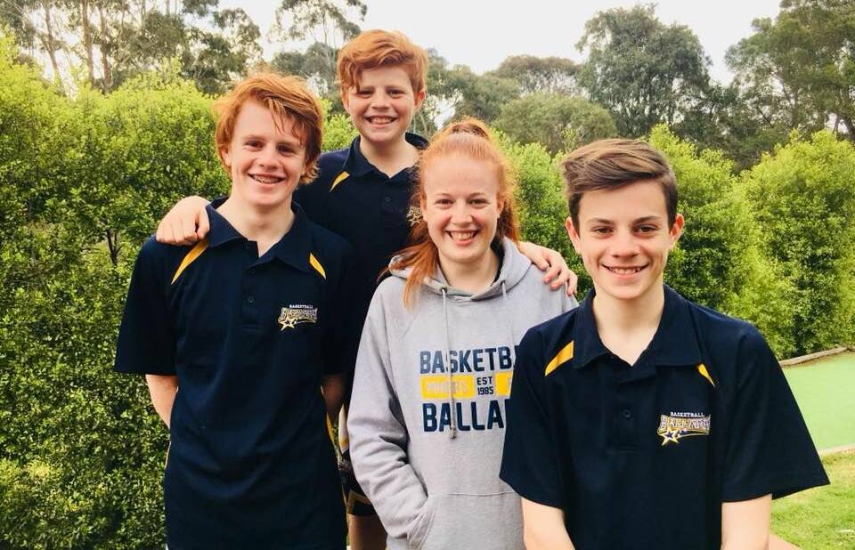 ALL IN THE FAMILY: Charlie, Fraser, Sophie and Alex Molan maintain a hectic basketball schedule in Ballarat's junior representative program.