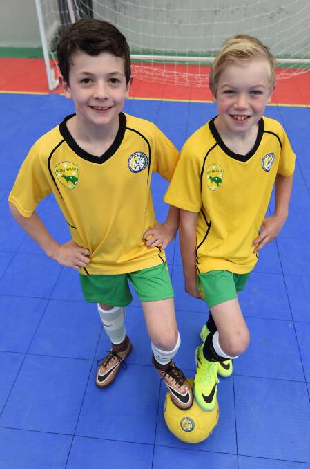 NEW EXPERIENCE: Futsal youngsters Max Bedggood and Oscar Cherry are representing Australia in New Zealand. Picture: Lachlan Bence 