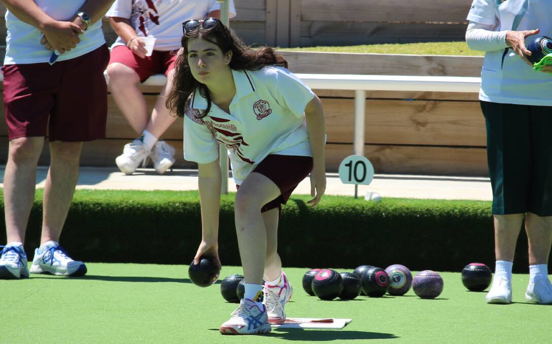 SUPPORT: Smeaton's young Amy Slater in the Heartbeat tournament at Ballarat Bowling Club