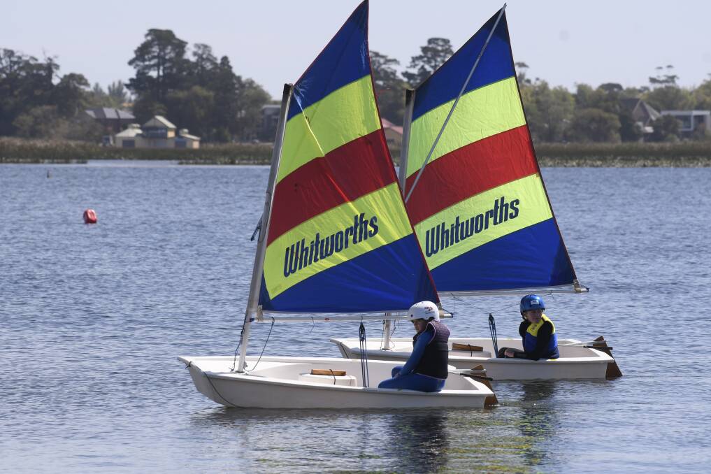 FREE AIR: Ballarat Yacht Club boats on Lake Wendouree as part of the "OutThere Sailing" program. Picture: Lachlan Bence