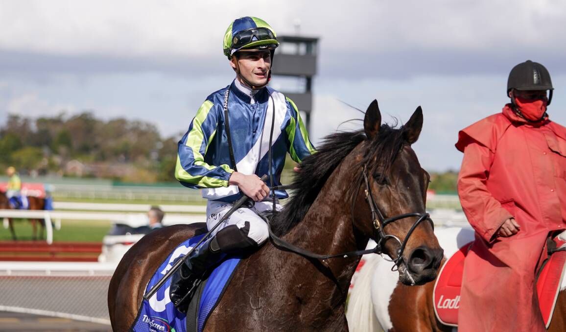 ON DRAWING BOARD: Floating Artist (Teodore Nugent) returns to the mounting yard after winning the The Big Screen Company Handicap at Sandown on Saturday. Picture: Scott Barbour/Racing Photos.