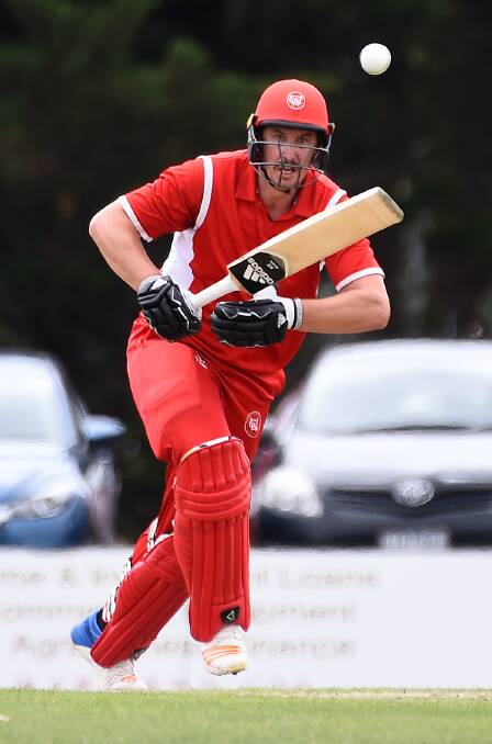 GAPS IN THE FIELD: Sam Miller finds runs on his way to 73 in a commanding win for Wendouree against Ballarat-Redan at Alfredton on Saturday. Pictures: Adam Trafford