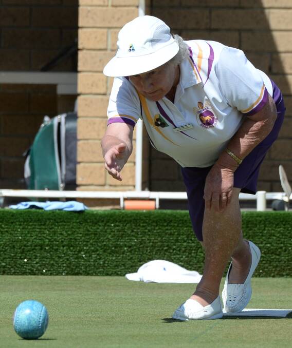 OFF AND RUNNING: Creswick legend Beth Huntley is back for another Ballarat District Bowls Division midweek division one pennant season. Unfortunately for her, Creswick went down to Midlands Golf in Monday's first round. Picture Kate Healy  