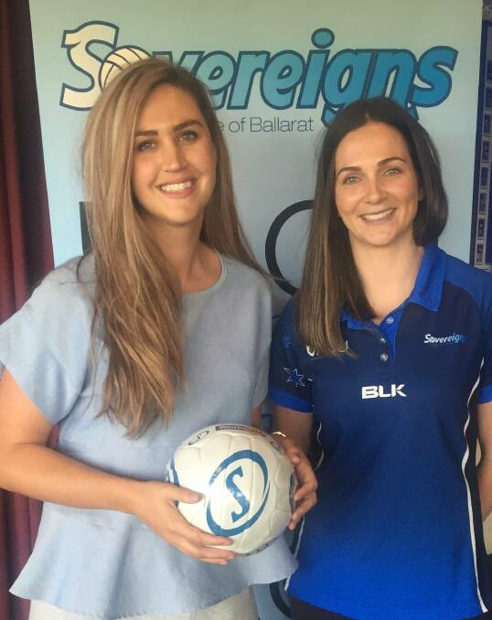 LEADERS: Sovereigns first-year recruit and new captain Janelle Lawson, left, with new coach Joh Curran at the club's season launch.