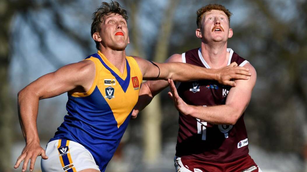 Toby Thoolen goes head-to-head with Melton's Mark orr. Pictiure: Adam Trafford