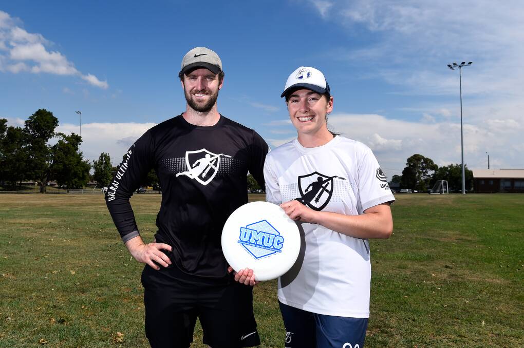 Pat Thorpe and Leah Cushion have been busy organising the Golden City Classic ultimate frisbee tournament in Ballarat. Picture: Adam Trafford