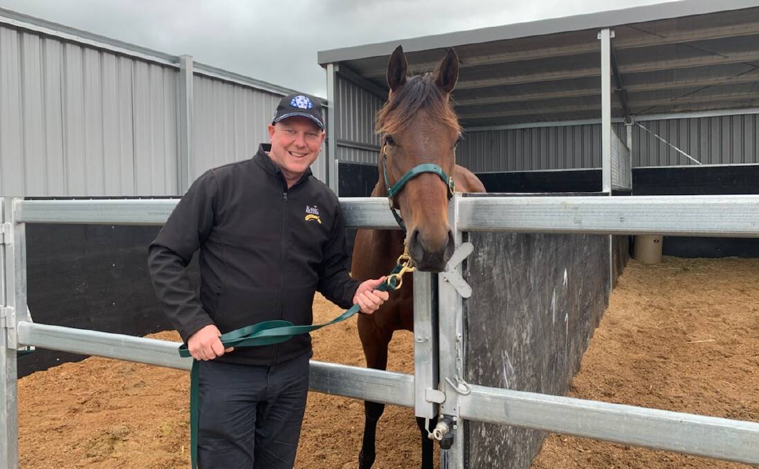 Wylie Dalziel with Mr Quickie at his Pakenham stable