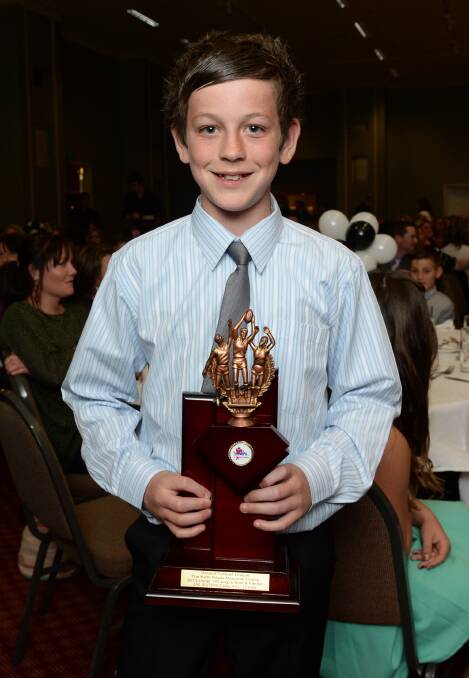 Zac Butters with the BFL under-14 best and fairest award