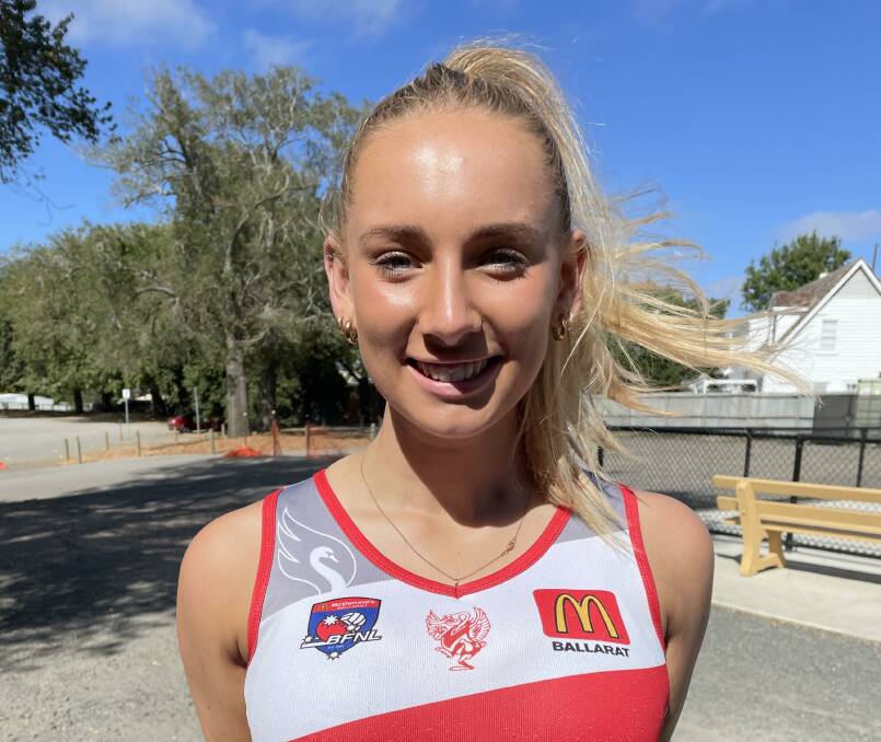 Youngster Ava Richardson will be playing under the guidance of her mother Erin, who has taken on the Ballarat Swans A grade netball coaching role. 