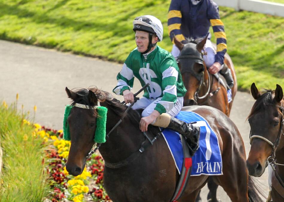 FIRST HOME: Anthony Boyd returns to scale on the John Thom-trained White Dollar Sign at Moe Cup Day on Thursday. Picture: Getty Images