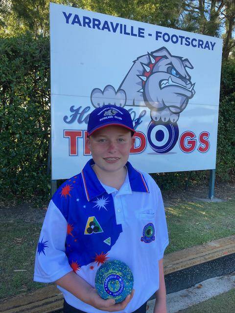 Oscar Jones in his new colours at the Yarraville-Footscray Bowling Club.