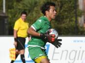 SHARP: Ballarat City FC goalkeeper Hiromi Nakashima played a key role in keeping the Navy Blues in the game. Picture: Kate Healy   