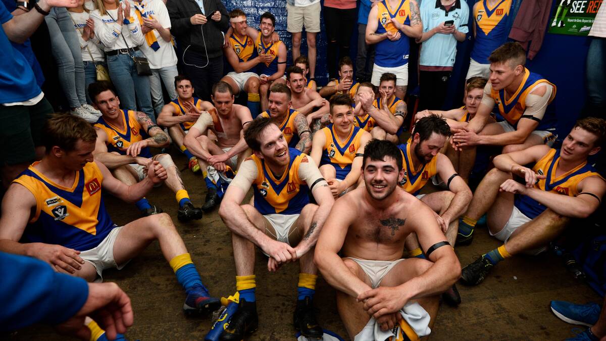 SAVOUR: Sebastopol players take a moment to reflect on their achievement - winning their way into the grand final.
