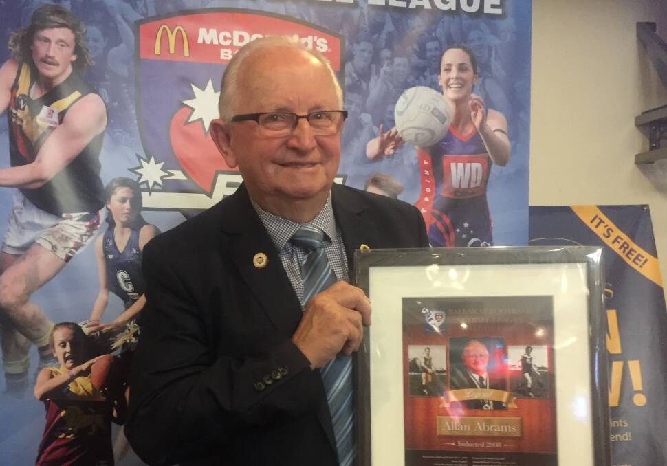 Allan Abrams -  new Ballarat Football Netball League Hall of Fame legend
