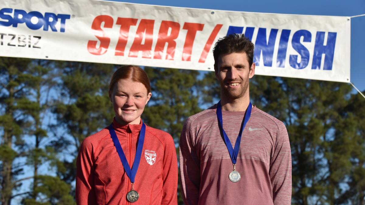 VICTORS: Julian Spence and Georgina Mees with their winning medals for the time-honoured BRAC Chas Suffren cross country winning medals.