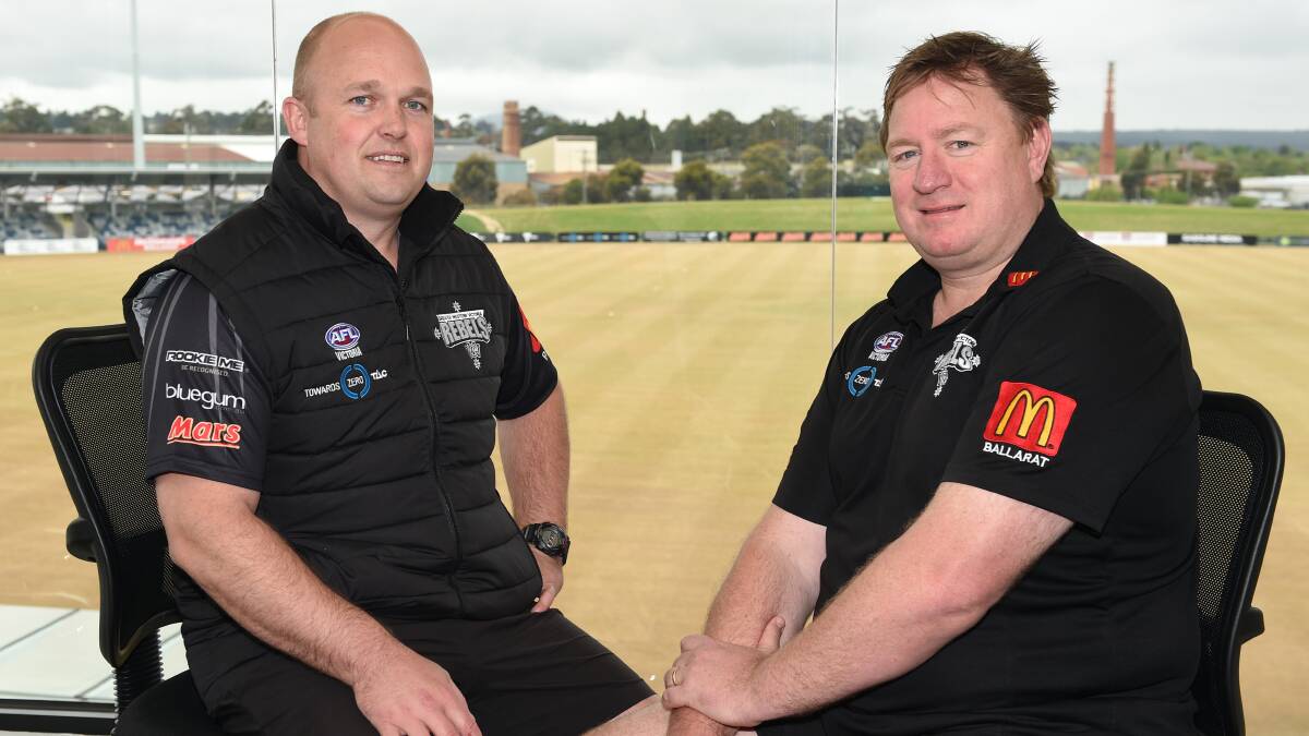 APPOINTMENT: new GWV Rebels head and region coaching director Marc Greig and Rebels talent manager Phil Partington. Picture Kate Healy 