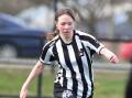 UNDER-16 GIRLS: Emily Hayes (North United) finds some open space against Buninyong ob Sunday. Picture: Kate Healy