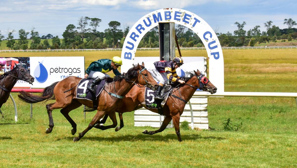 Be Miss Luchy hits the line in the McKinnon Seed Cleaning Benchmark52 Handicap. Picture: Brendan McCarthy, Racing Photos 