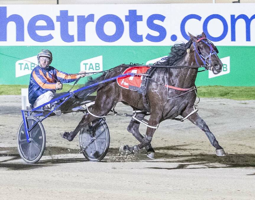 Iolanta takes out the group 2 $50,000 Tatlow Stakes for 2yo fillies, 2240m, at Melton on Saturday night. Picture: Stuart McCormick, Harness Racing Victoria