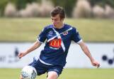 FORMER COLOURS: Jake Francis in Ballarat City FC colours in a pre-season friendly last year.