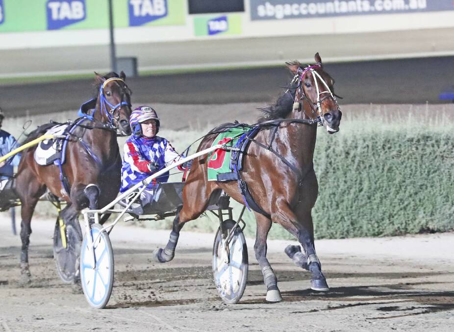 Tornado Valley with Kate Gath in the sulky. Picture: Harness Racing Victoria