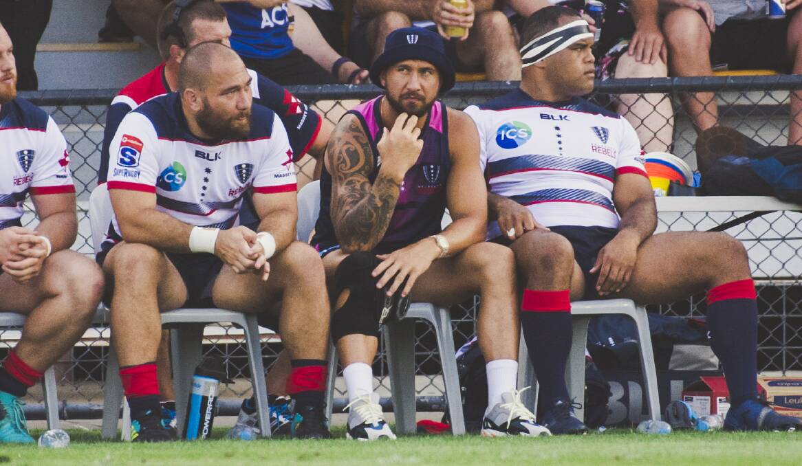 Quade Cooper sits out the Melbourne Rebels' trial match against the Brumbies with a knee issue. Piocture: AAP Images