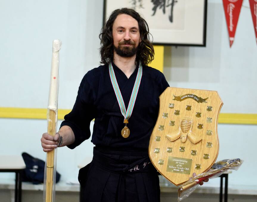 NUMBER ONE: Ballarat's Tarl O'Mara with the shield and prizes after taking out his hometown tournament.